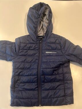 Vineyard Vines Kids Navy Hooded Puffer Jacket